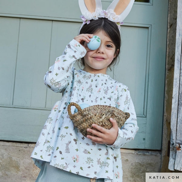 Knit - Katia Fabrics - Rabbits on Pastel Green - Jersey