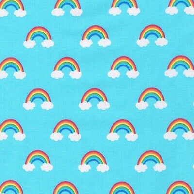Robert Kaufman - Happy Little Unicorns Collection - Rainbows on Blue