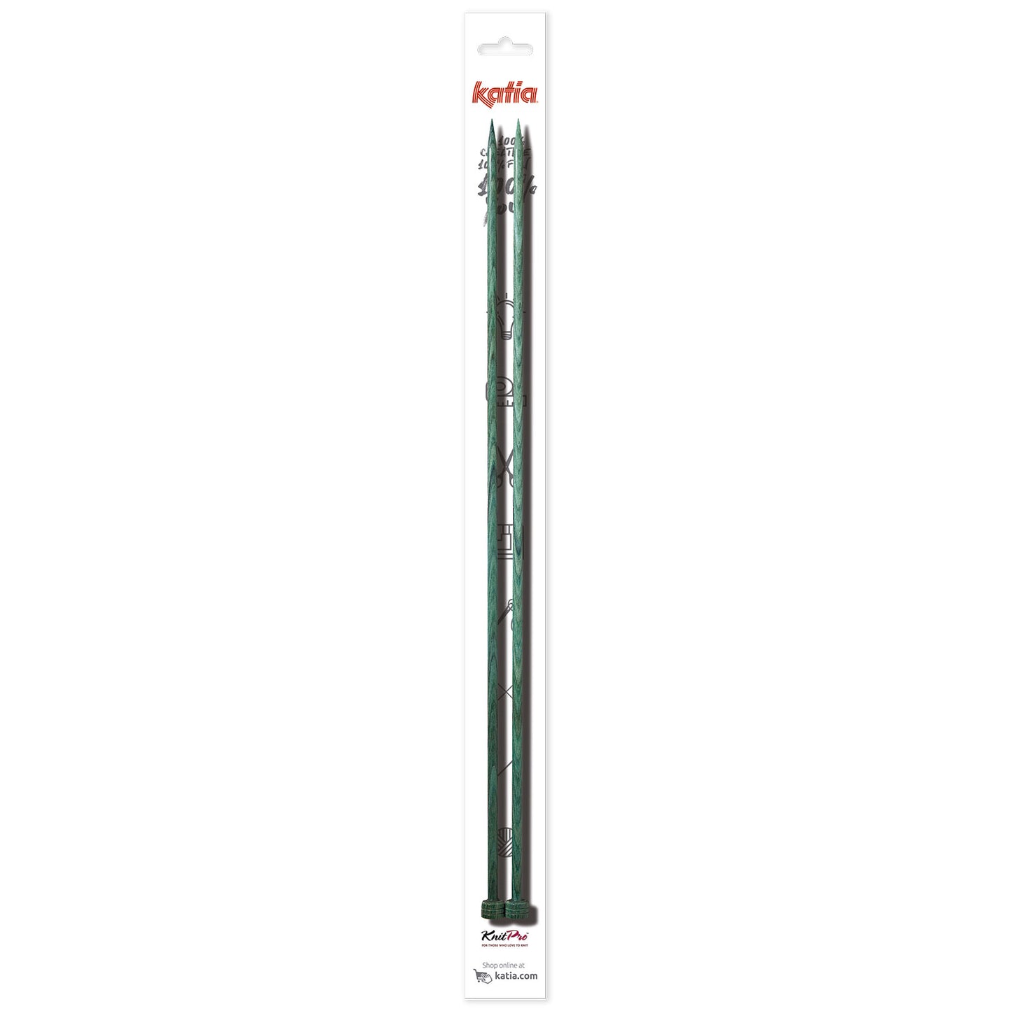 Katia - Wood Knitting Needles - 40 Cm - Number 4