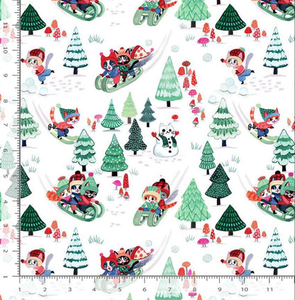 Dear Stella - Whisker's Wonderland - Snow - Miriam Bos Collection - New for 2026 - Sold by the half metre