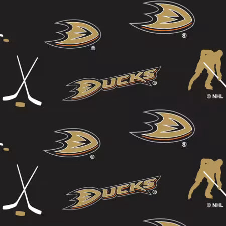 Fleece - NHL Hockey Anaheim Ducks Tossed on Fleece - Sold by the half metre