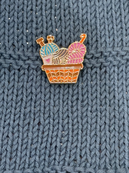 Enamel Pin  - Yarn in a basket