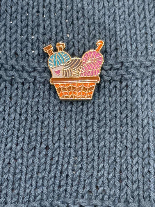 Enamel Pin  - Yarn in a basket