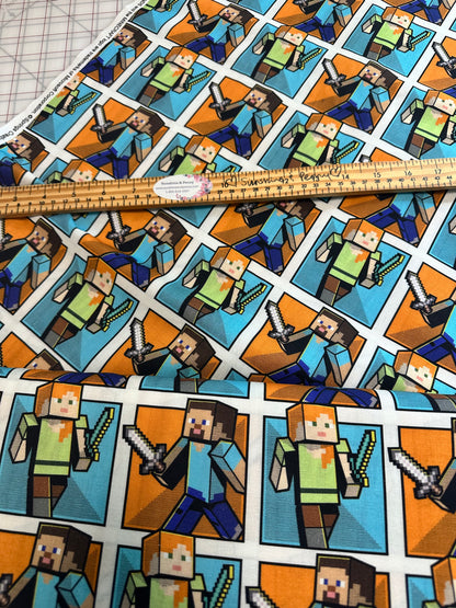 Springs Creative - Minecraft - Steve and Alex Grid - Priced per half metre