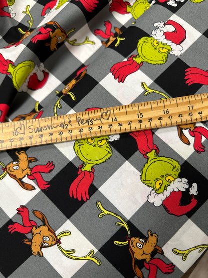 Robert Kaufman - Dr. Seuss - Christmas - How the Grinch Stole Christmas -  Black Plaid
