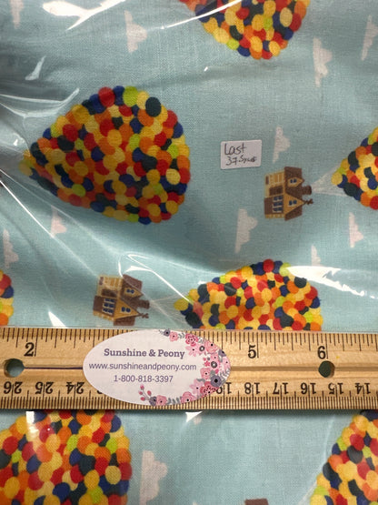 Last cut from bolt - 37.5" x width of fabric - Disney Pixar Up Dug Days Collection - Adventure - Cotton - Light Blue