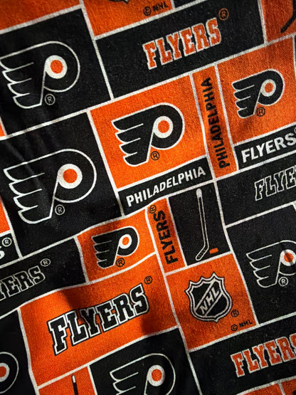 NHL Hockey Teams - NHL Hockey Philadelphia Flyers Small Scale Box Allover Quilting Cotton - Per Half Metre