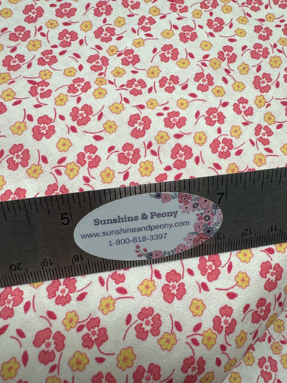 Robert Kaufman - Flowerhouse Little Blossoms - Pink White - Priced per Half Metre