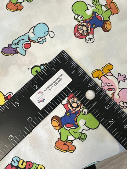 Springs Creative - Nintendo - Super Mario - Mario and Yoshi - Priced per half metre