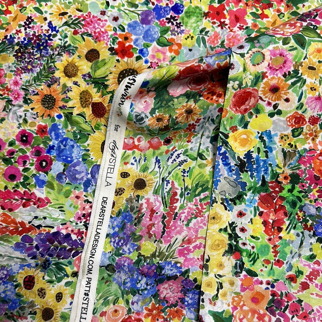 Last cut from bolt - 18.5" x width of fabric - Dear Stella  - Summer Garden - Multi - Chasing the Sun