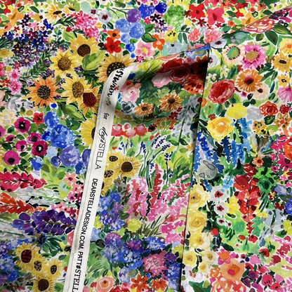 Last cut from bolt - 18.5" x width of fabric - Dear Stella  - Summer Garden - Multi - Chasing the Sun