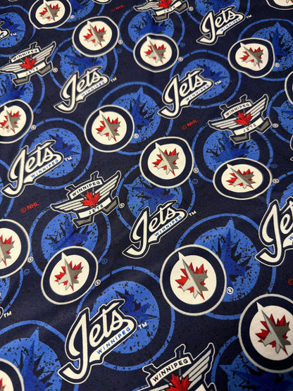 New for 2022 - NHL Hockey Teams - Winnipeg Jets - Quilting Cotton - Per Half Metre