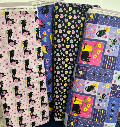 Dear Stella - I Love Mew -  White - from the Hugs N Purrs Collection by Leezaworks for Dear Stella - Priced by the Half Metre