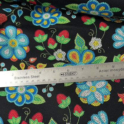 Canvas - Beaded Strawberry - Tucson Canvas by Elizabeth Studios Collection -  Black