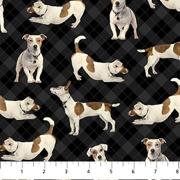 Northcott Fabrics -  For the Love of Pete - Black - Sold by the Half Metre