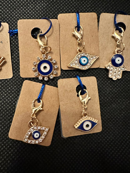 Stitch Markers - Enamel Evil Eye Charms