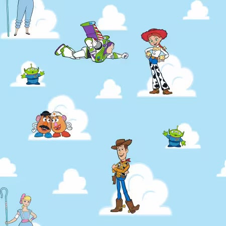 Springs Creative - Toy Story Sketch - blue  - Priced per half metre