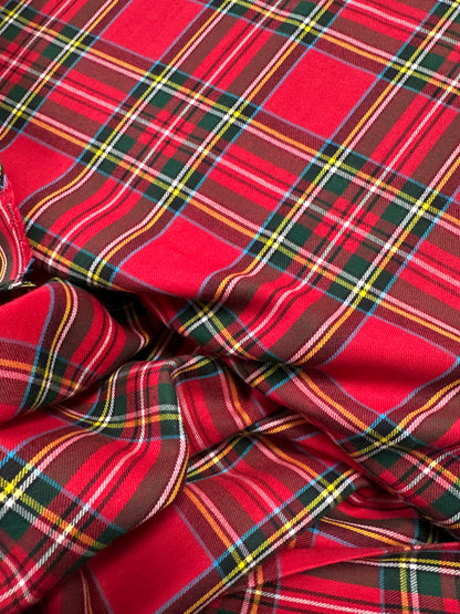 House of Wales Plaid Collection by Robert Kaufman - Red - Priced per half metre