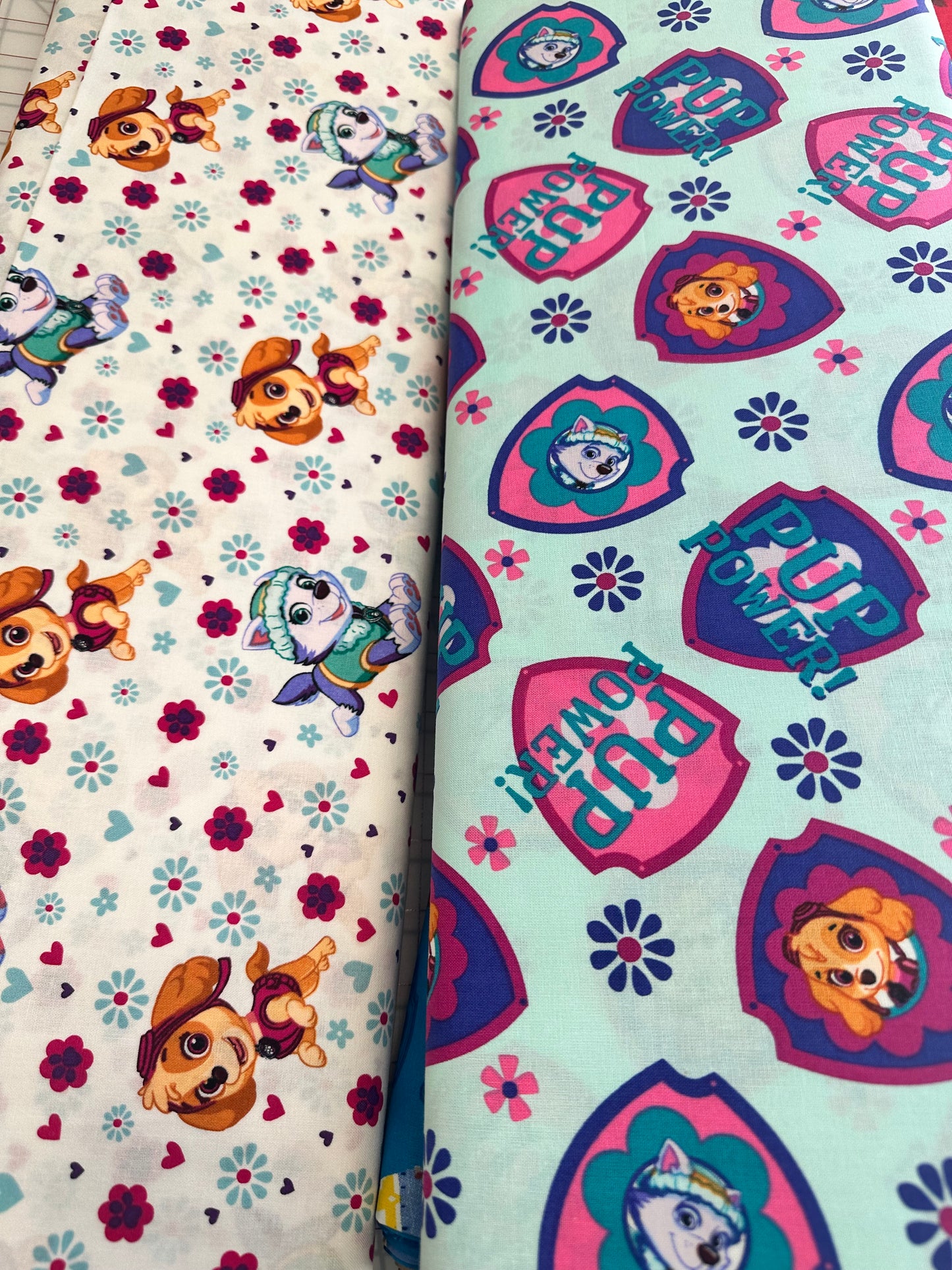 Paw Patrol by David Textiles - Paw Patrol Power Shield - Mint/Multi - Priced per half metre