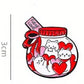 Enamel Pins - White Cats in a Jar with Red and Pink Hearts - Labelled Full of Love