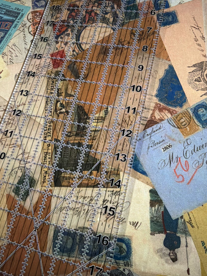Library of Rarities - ANTIQUE - Stamped Letters - Robert Kaufman - Priced per half metre
