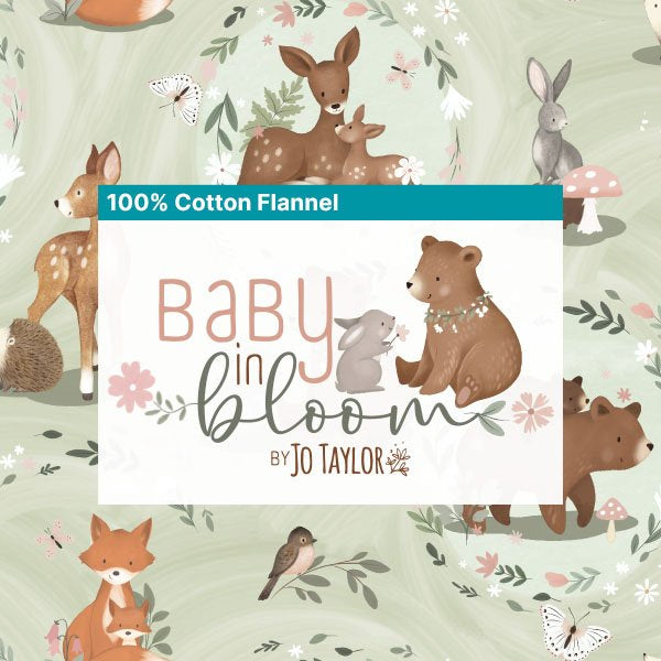 Flannel - 3 Wishes - Baby In Bloom Flannel by Jo Taylor Collection - Picture Perfect - Priced by the Half Metre