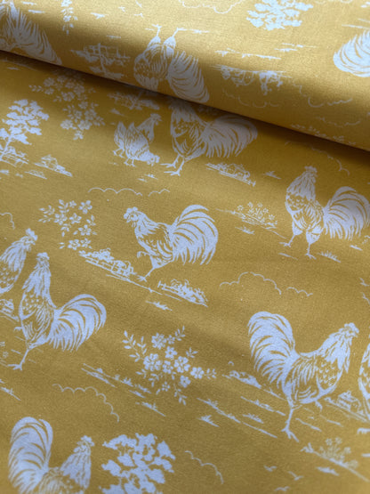 P & B Textiles - Rooster Farmhouse - by Retro Vintage - Yellow