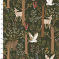 3 Wishes Fabric - Cozy Forest - Whimsical Woods Green - Green