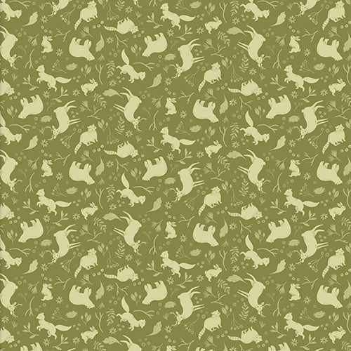 3 Wishes Fabric - Cozy Forest - Green