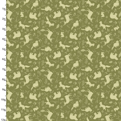 3 Wishes Fabric - Cozy Forest - Green