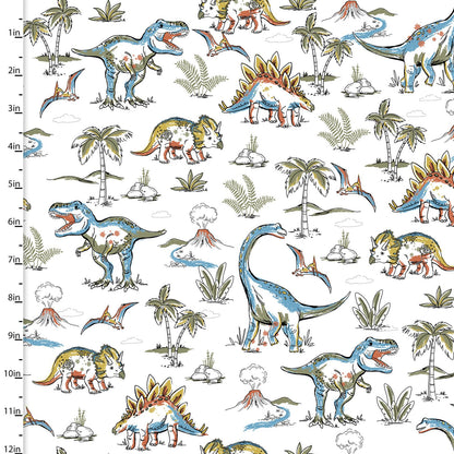Flanelle - 3 souhaits - Flanelle totalement rugissante par Josh Rey Collection - Paysage puissant - Blanc - Prix au demi-mètre 