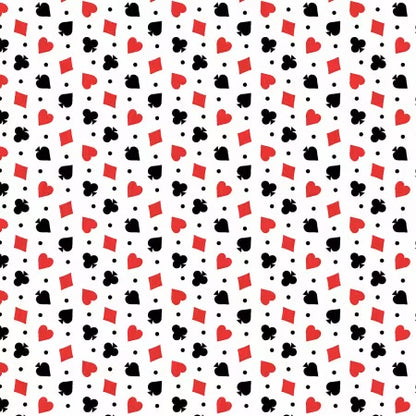 Benartex - Let’s play - Card Suits - White - priced by the half metre