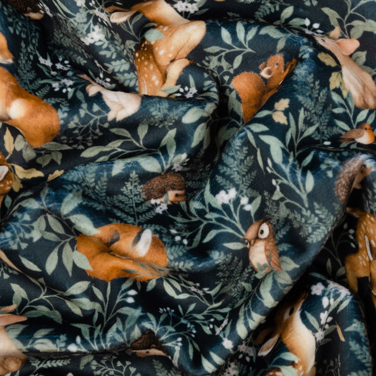 Minky - Dear Stella - Forest Storeis - Iron - 100% Polyester - approx. 60" wide - Sold by the full metre