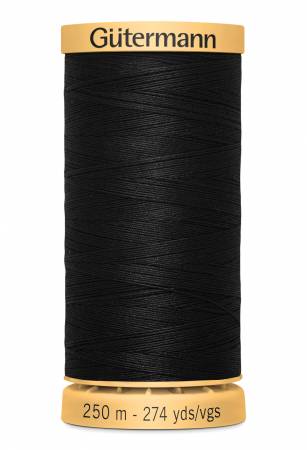 GÜTERMANN - 100% Cotton Thread - Black - 250 M