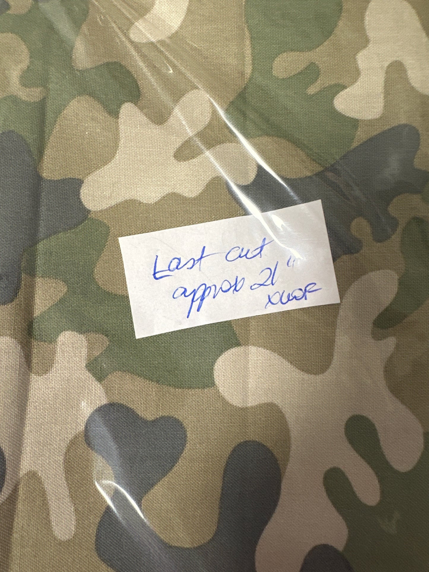 Last cut approx. 21” x width of fabric - Dear Stella  -  Incognito Collection - Forest Camo