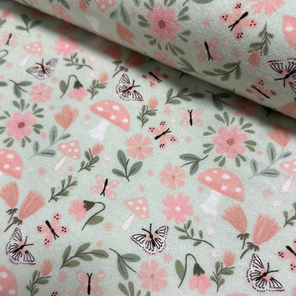 Flanelle - 3 souhaits - Baby In Bloom Flannel par Jo Taylor Collection - Papillons et fleurs - Prix au demi-mètre 