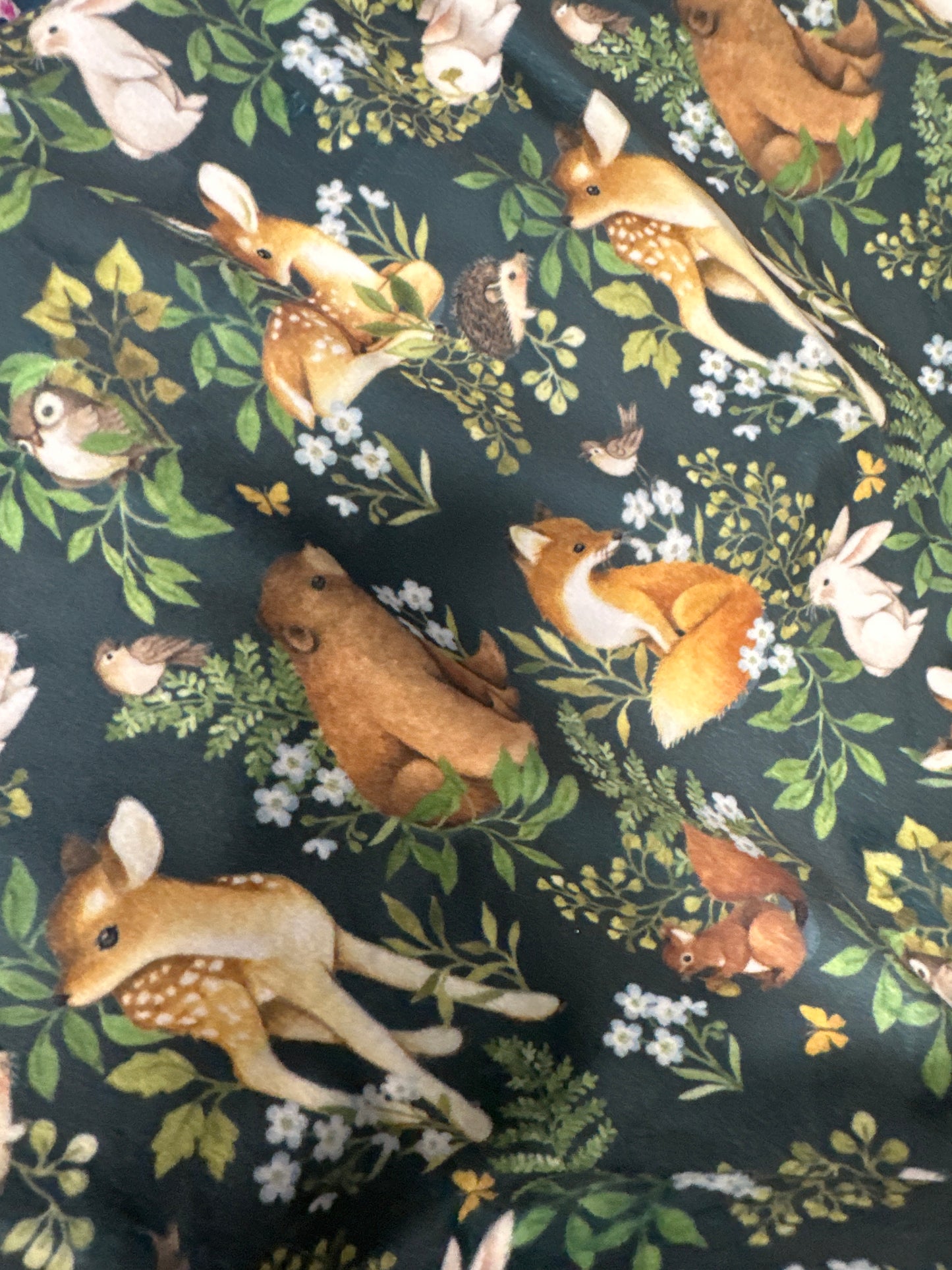 Minky - Dear Stella - Forest Storeis - Iron - 100% Polyester - approx. 60" wide - Sold by the full metre
