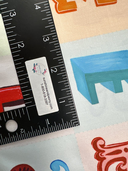 Panel - Lewis & Irene ~ Jennie Maizels Colour Collection Alphabet Panel - 18" x 44"