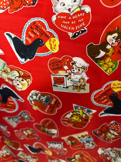 Vintage Valentines - Cutie Pie - Red by Michael Miller Collection