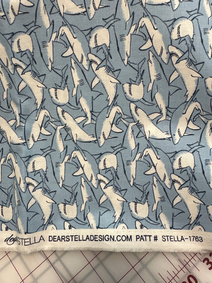 Dear Stella -  Bootylicious Collection - Starlight Sharks - priced per half metre