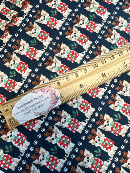 3 Wishes Fabric -  Santa Paws Santa’s Helper - Navy