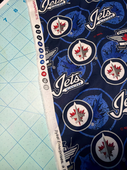New for 2022 - NHL Hockey Teams - Winnipeg Jets - Quilting Cotton - Per Half Metre