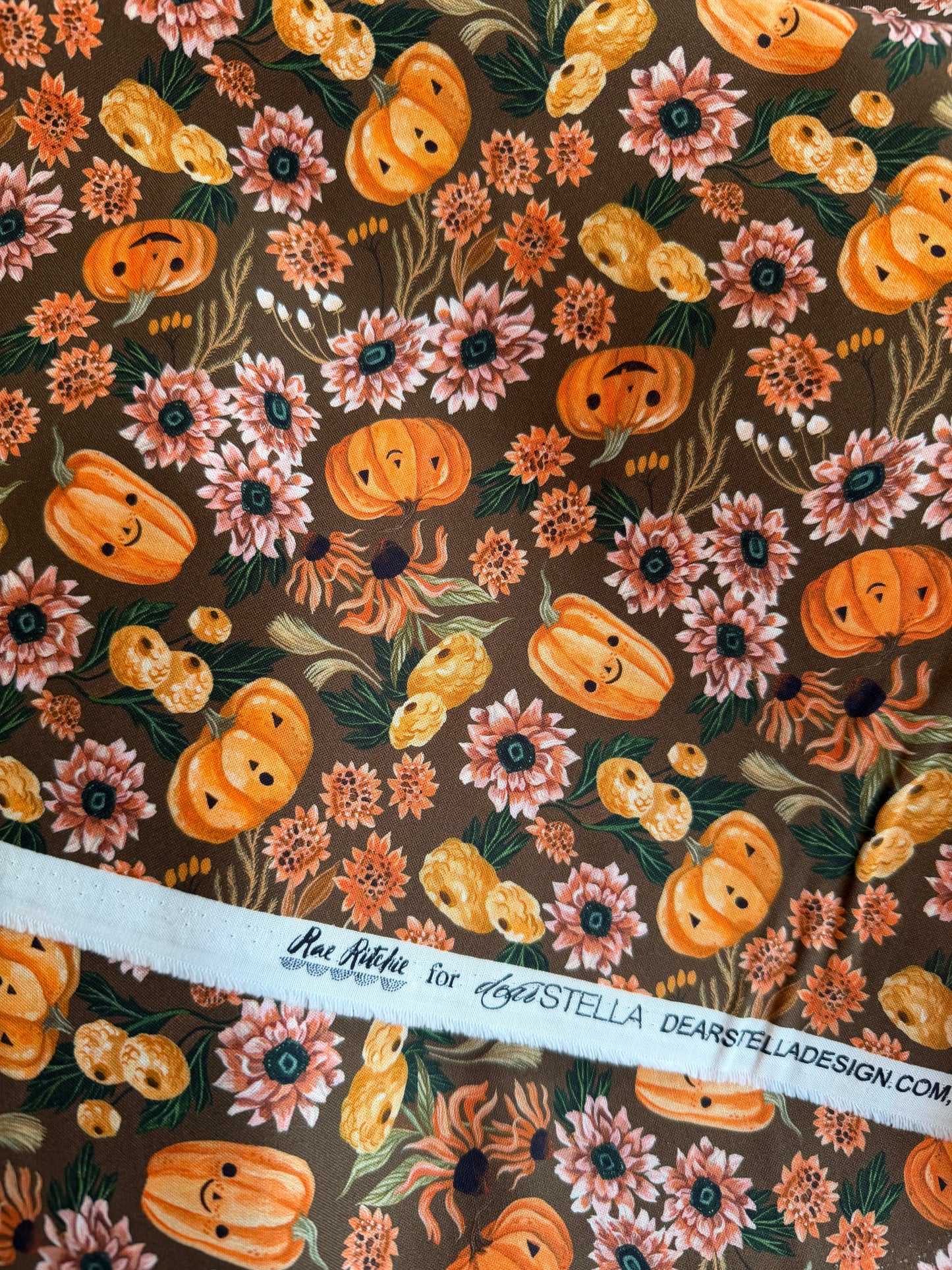 Dear Stella - Cozy Ghost Collection - Let's get smashed - Toffee - By Rae Ritchie for Dear Stella - Priced by the Half Metre
