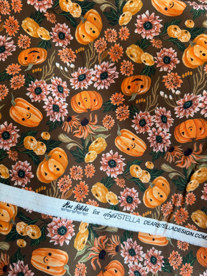Dear Stella - Cozy Ghost Collection - Let's get smashed - Toffee - By Rae Ritchie for Dear Stella - Priced by the Half Metre