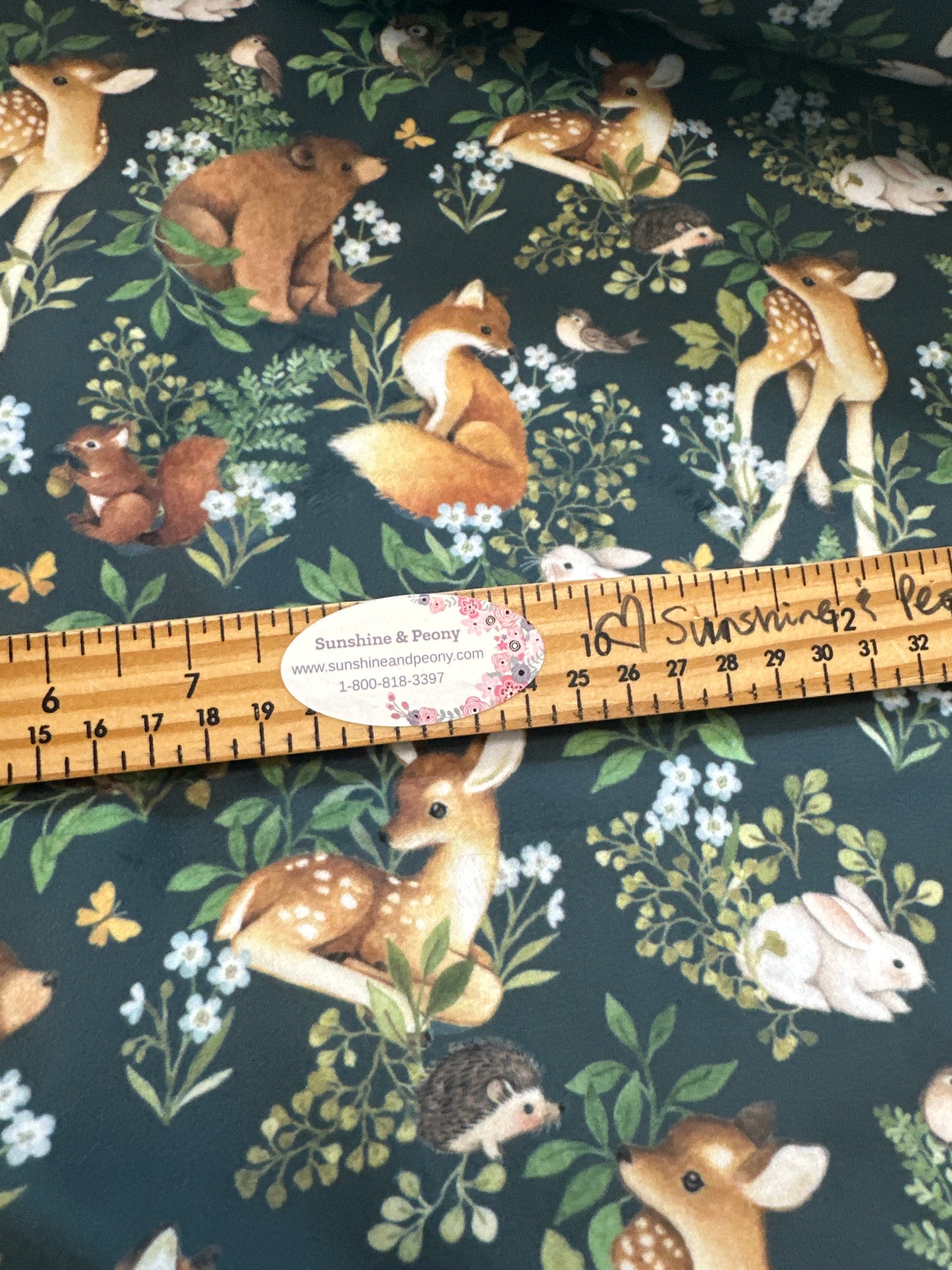 Minky - Dear Stella - Forest Storeis - Iron - 100% Polyester - approx. 60" wide - Sold by the full metre