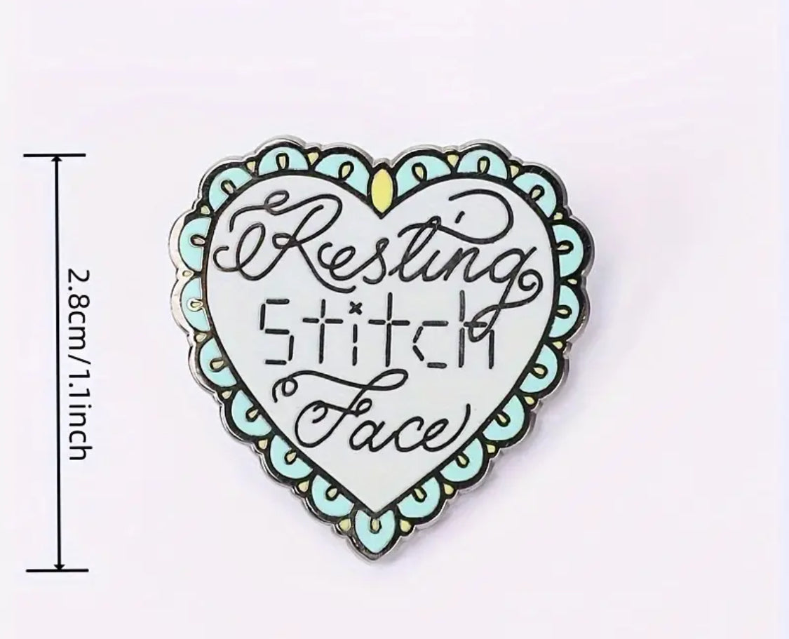 Enamel Pin - Resting Stitch Face - Heart Pin