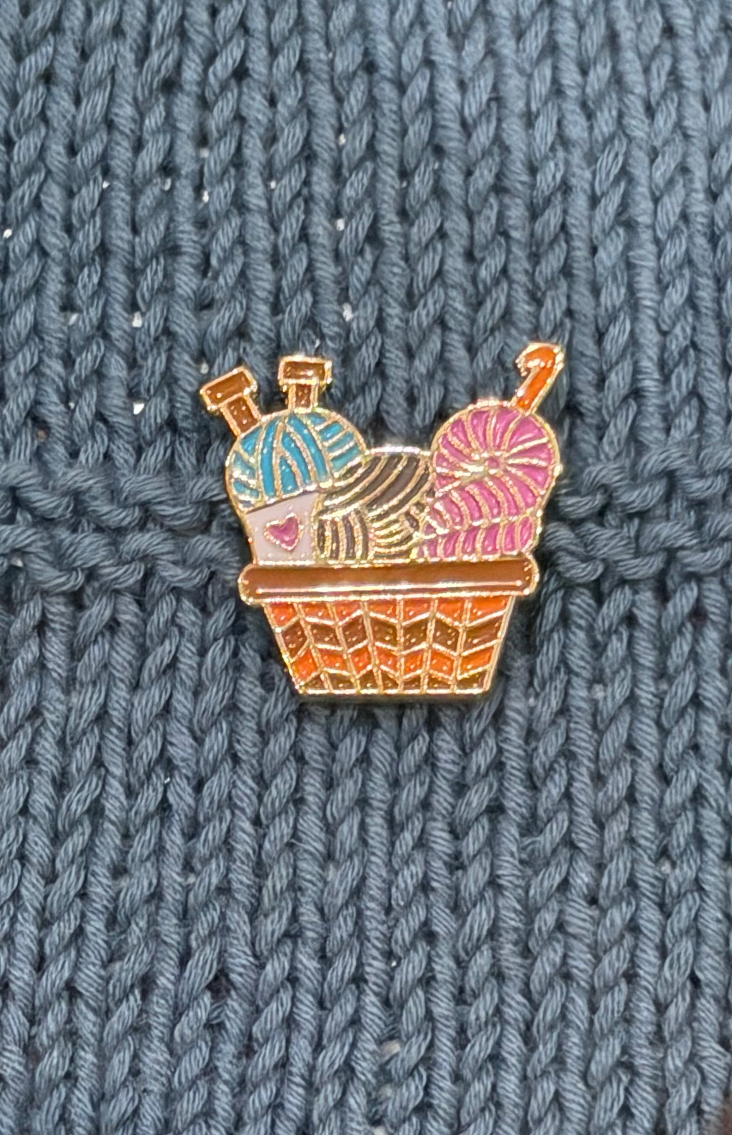Enamel Pin  - Yarn in a basket