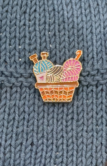 Enamel Pin  - Yarn in a basket