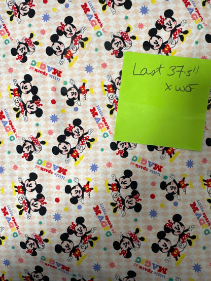 Last 37.5” x width of fabric - Disney - Mickey Mouse and Minnie - Character Nursery Collection