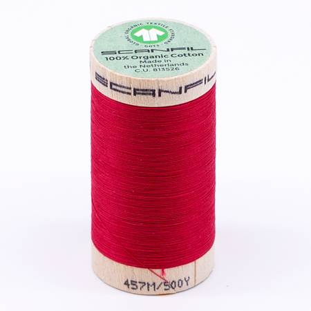 Scanfil Organic Cotton Thread -  50wt Solid - 500yd Watermelon